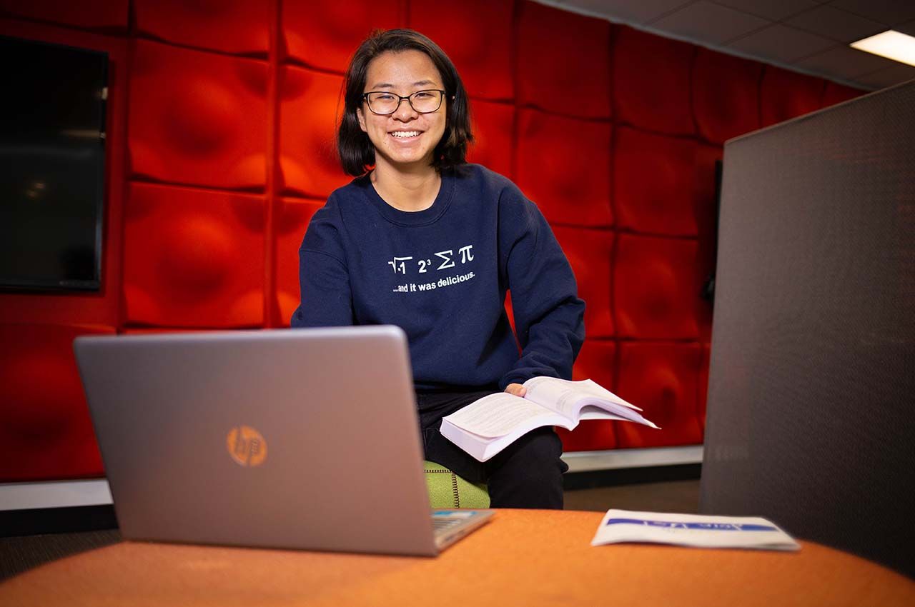 Student working on computer