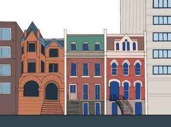 Facades image of buildings in a group