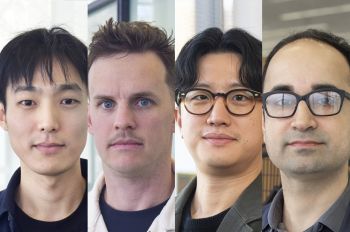 Headshots of architecture faculty (from left to right): Il Hwan Kim, Dillon Pranger, Youngjin Hwang, Nilay Mistry