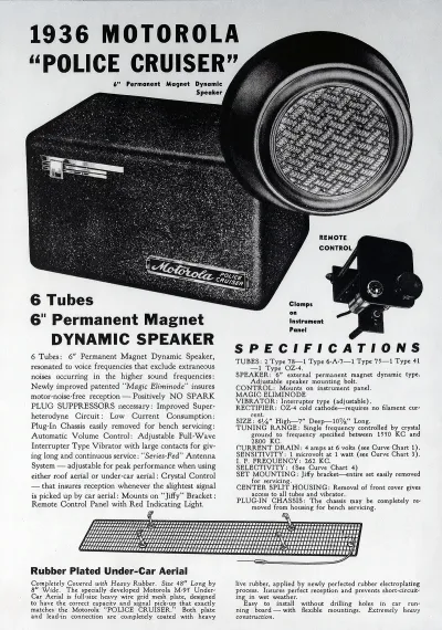 Motorola Police Radio Data Sheet 1936